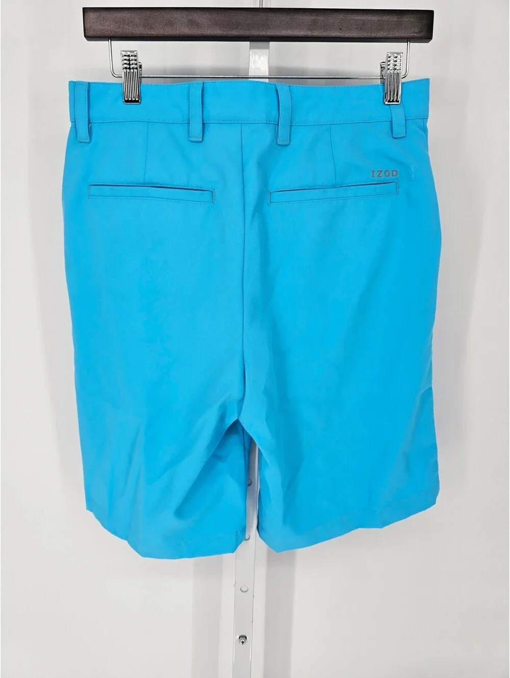 Izod Golf Mens Sz 30 Flat Front Athletic Golf Shorts Bright Blue